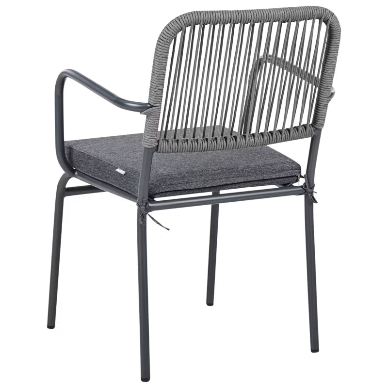 Havebordsstole Taceno 8 Stk Grå Metal med Hynder