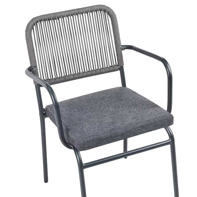 Havebordsstole Taceno 8 Stk Grå Metal med Hynder