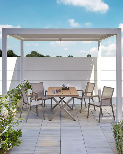 Havebordsstole Tiano 4 Stk Stabelbare Aluminium