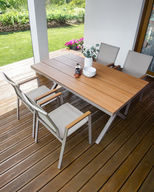 Havebordsstole Tiano 4 Stk Stabelbare Aluminium