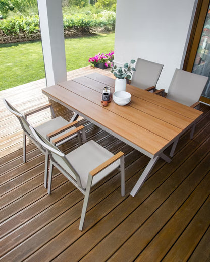 Havebordsstole Tiano 4 Stk Stabelbare Aluminium