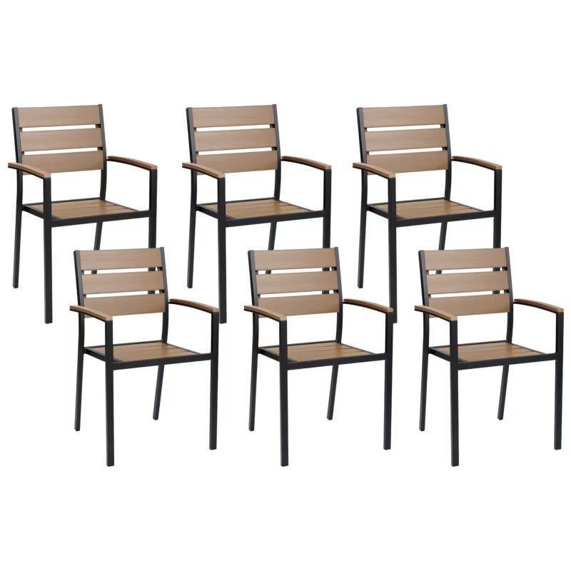 Havebordsstole Vernio 6 Stk. Brun og Sort