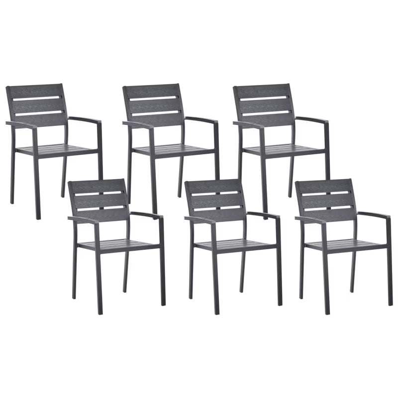 Havebordsstole Vernio 6 Stk. Sort Aluminium