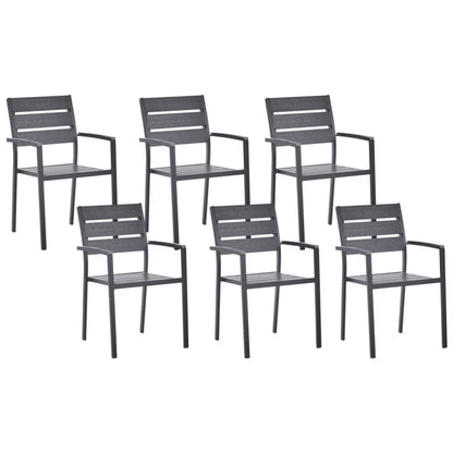 Havebordsstole Vernio 6 Stk. Sort Aluminium