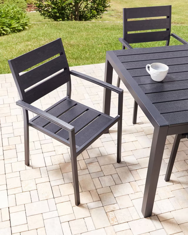 Havebordsstole Vernio 6 Stk. Sort Aluminium
