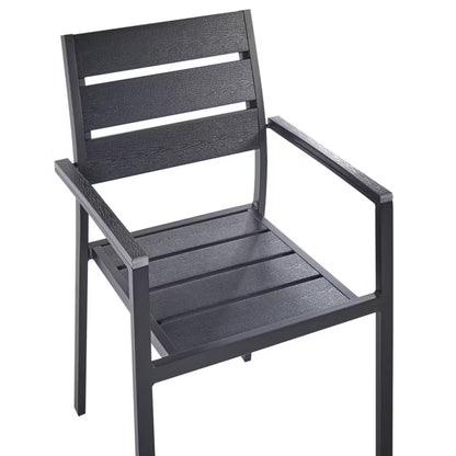 Havebordsstole Vernio 6 Stk. Sort Aluminium