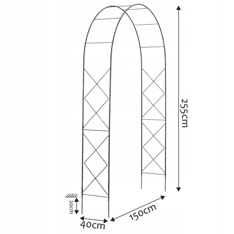 Havebue 255 cm Sort Stål