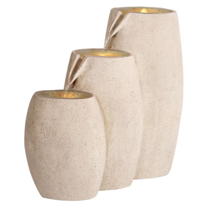 Havefontæne Arkle 63x28x70 cm Beige med LED