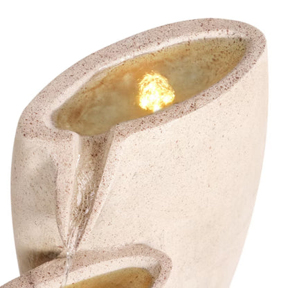Havefontæne Arkle 63x28x70 cm Beige med LED