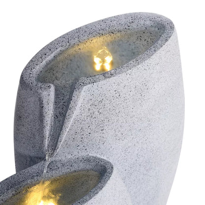 Havefontæne Arkle 63x28x70 cm Grå med LED