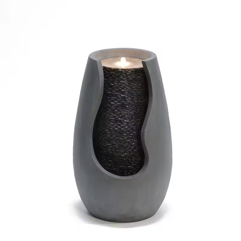 Havefontæne Asana 60 cm Grå med LED