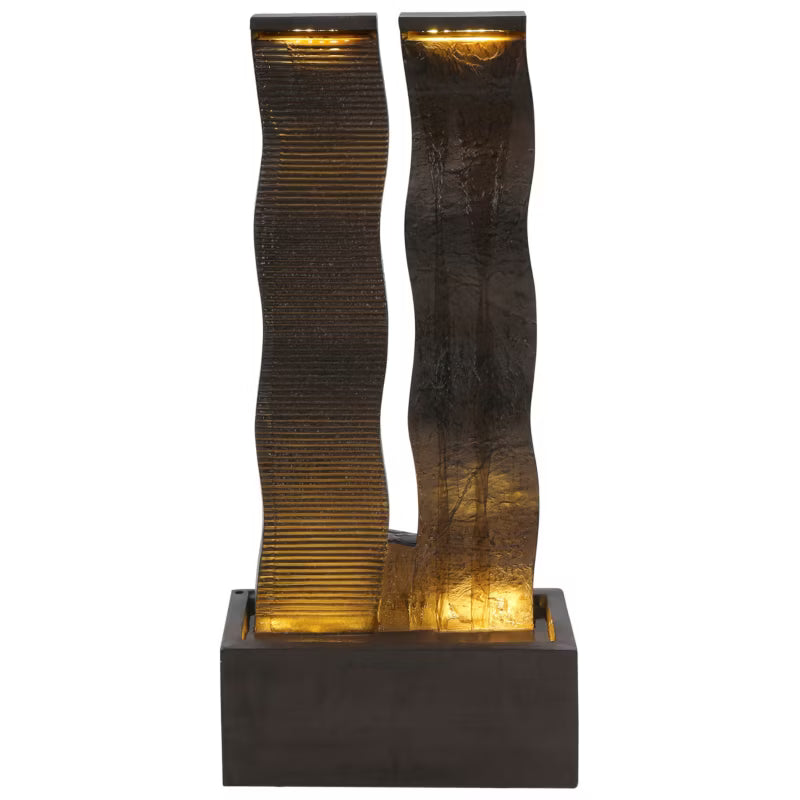 Havefontæne Sunline 50x24x106 cm Brun med LED