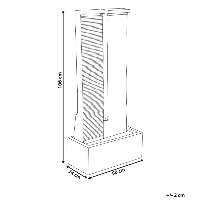 Havefontæne Sunline 50x24x106 cm Brun med LED