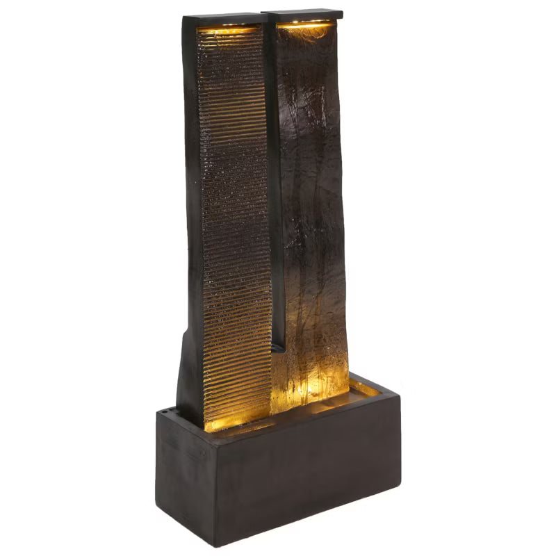 Havefontæne Sunline 50x24x106 cm Brun med LED