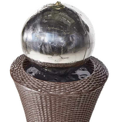 Havefontæne Zenyatta 39x39x111 cm Brun med LED
