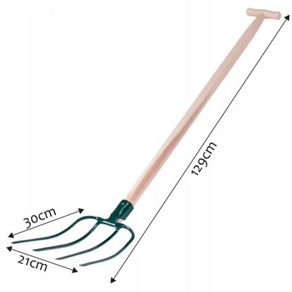 Havegreb 129 cm Stål med Træskaft