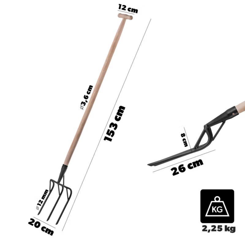 Havegreb til Jordløsning 153 cm Stål