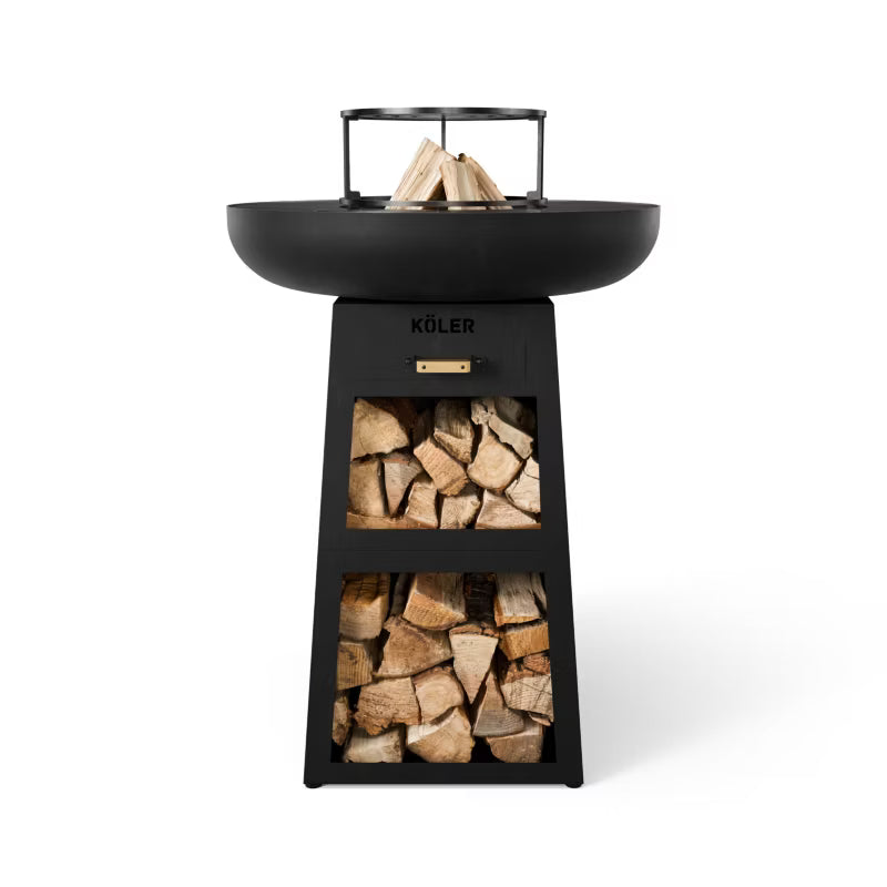 Havegrill Bålfad Plancha Ø61 cm Sort Stål