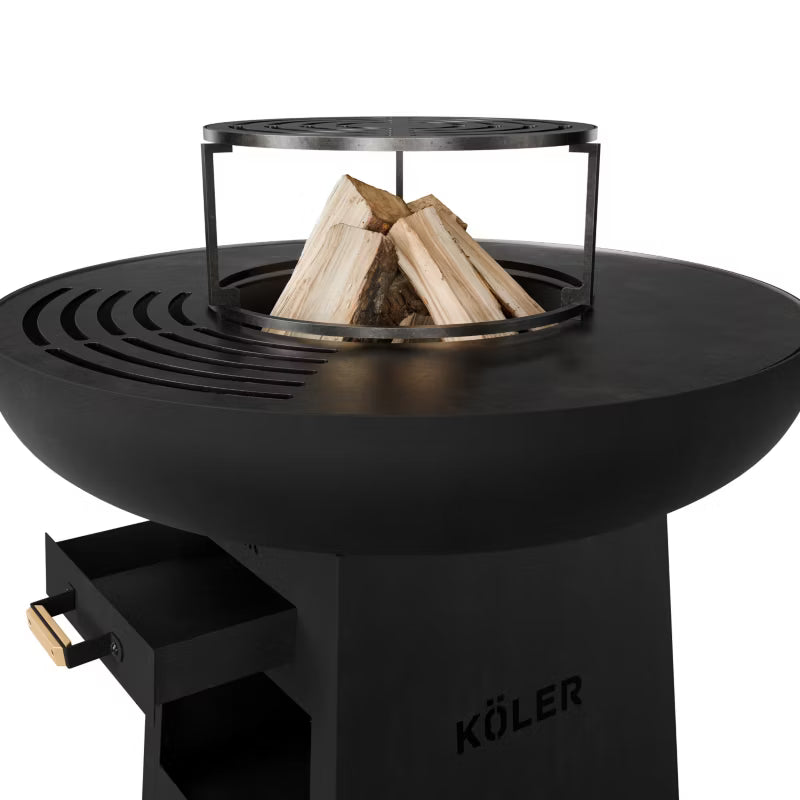 Havegrill Bålfad Plancha Ø61 cm Sort Stål