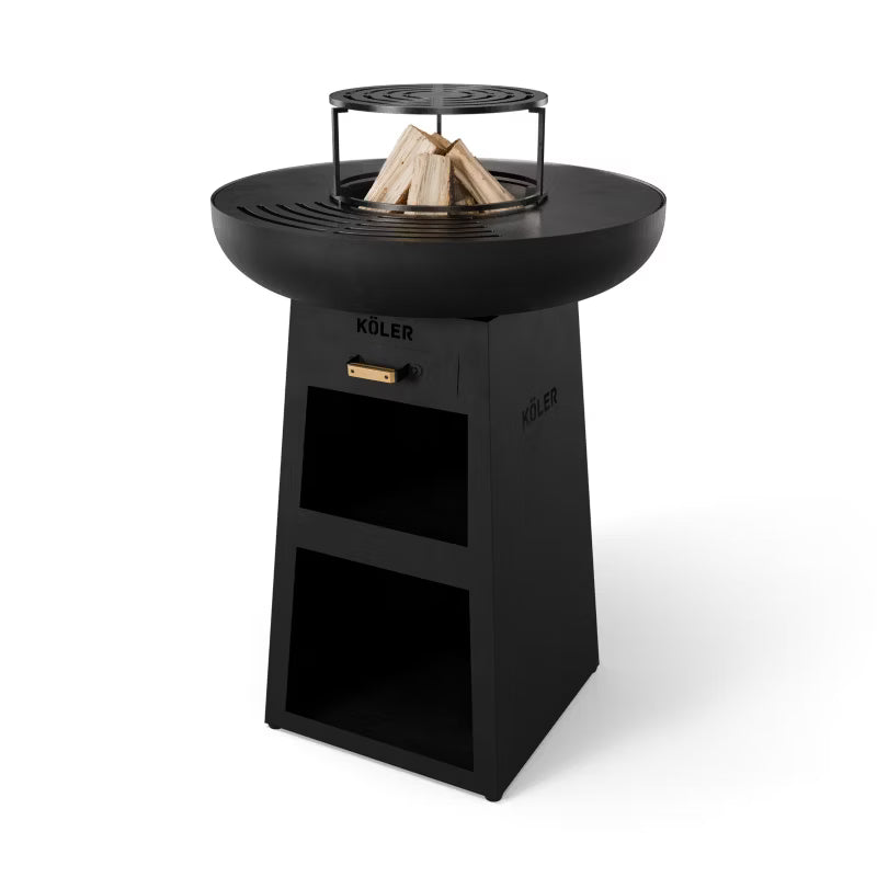 Havegrill Bålfad Plancha Ø61 cm Sort Stål