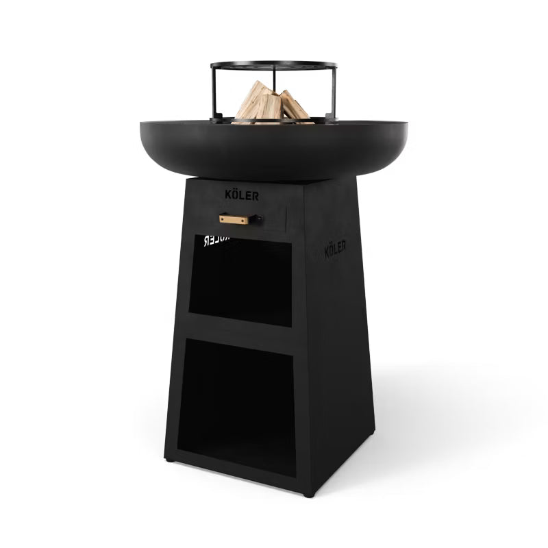 Havegrill Bålfad Plancha Ø61 cm Sort Stål