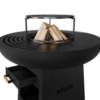 Havegrill Bålfad Plancha Ø61 cm Sort Stål