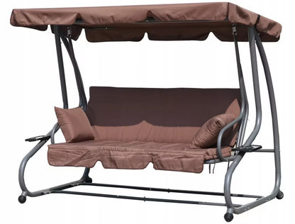 Havegynge 200x120 cm Brun med Liggefunktion