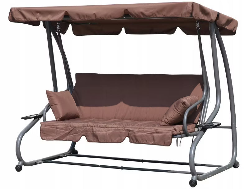 Havegynge 200x120 cm Brun med Liggefunktion