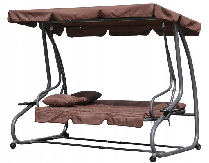 Havegynge 200x120 cm Brun med Liggefunktion