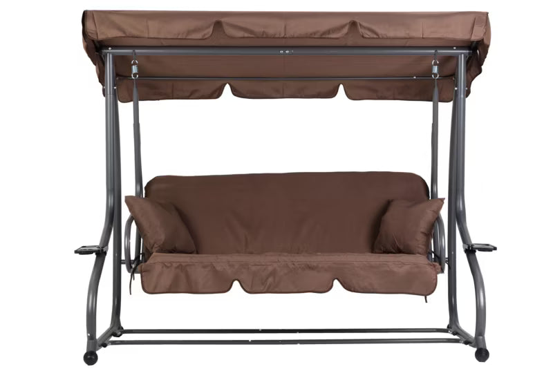 Havegynge 200x120 cm Brun med Liggefunktion
