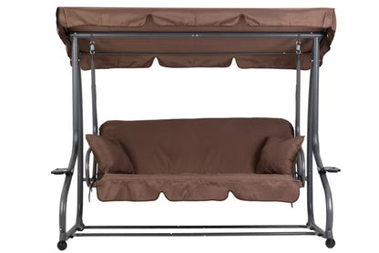 Havegynge 200x120 cm Brun med Liggefunktion