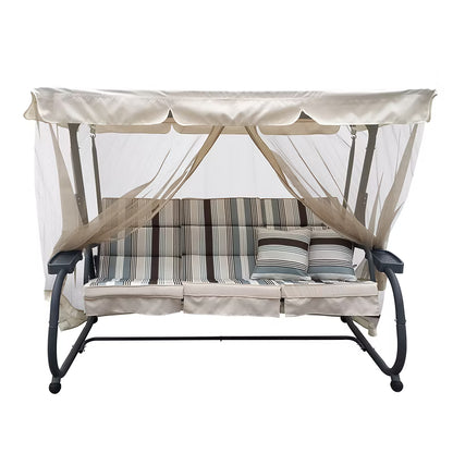 Havegynge 215x130x170 cm med Myggenet Beige