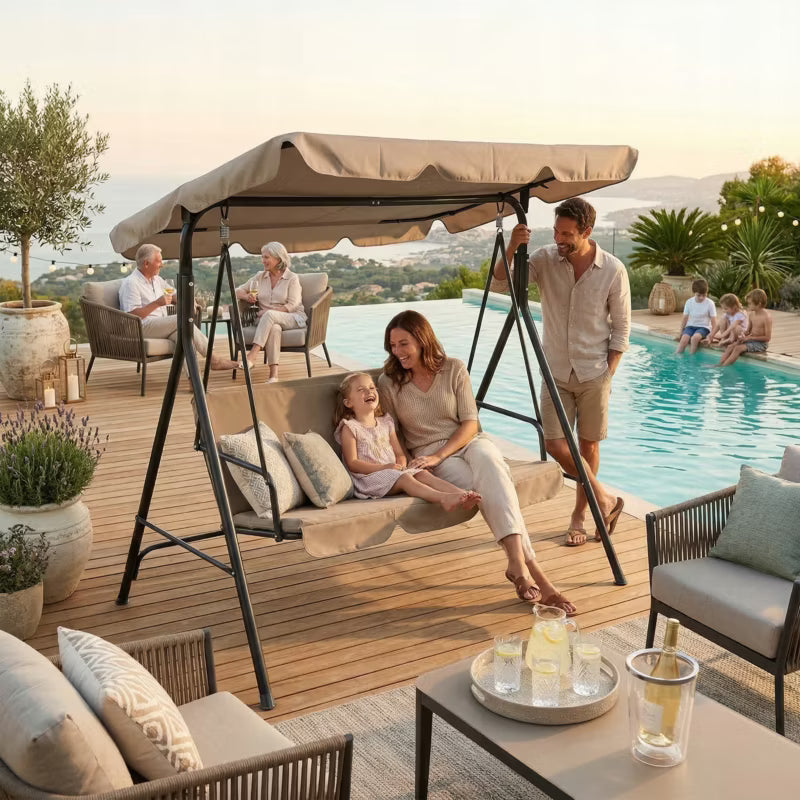 Havegynge 3-Personers SWINGO RELAX 153x110x170 cm Beige