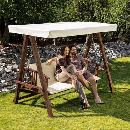 Havegynge Estri 237x126x185 cm Cremefarvet Træ