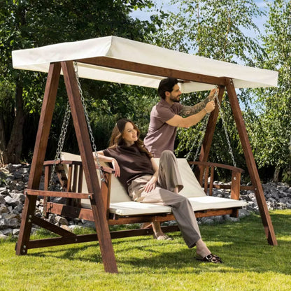 Havegynge Estri 237x126x185 cm Cremefarvet Træ