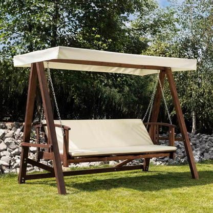 Havegynge Estri 237x126x185 cm Cremefarvet Træ