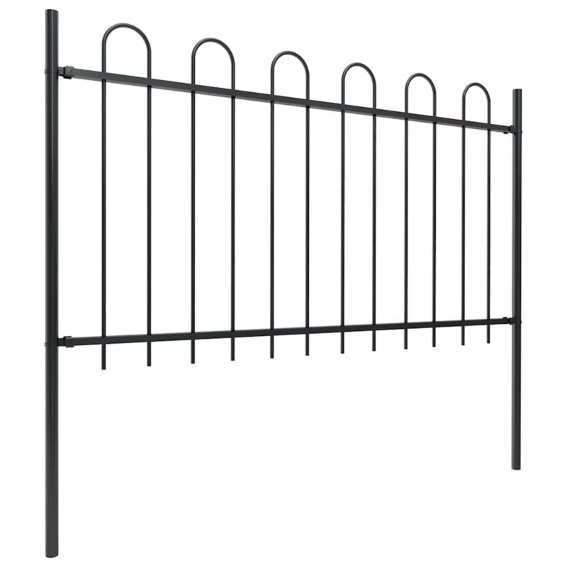 Havehegn 15x1,5 m Sort Stål 9 Fag