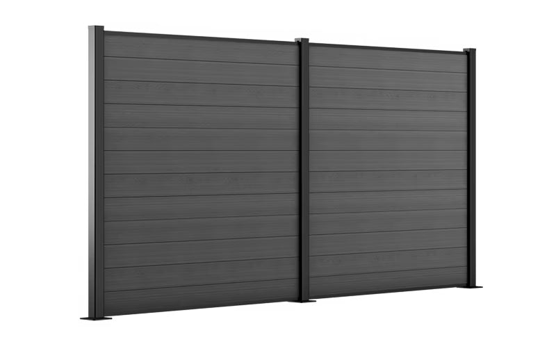 Havehegn 3,6 m x 183 cm Grå Komposit