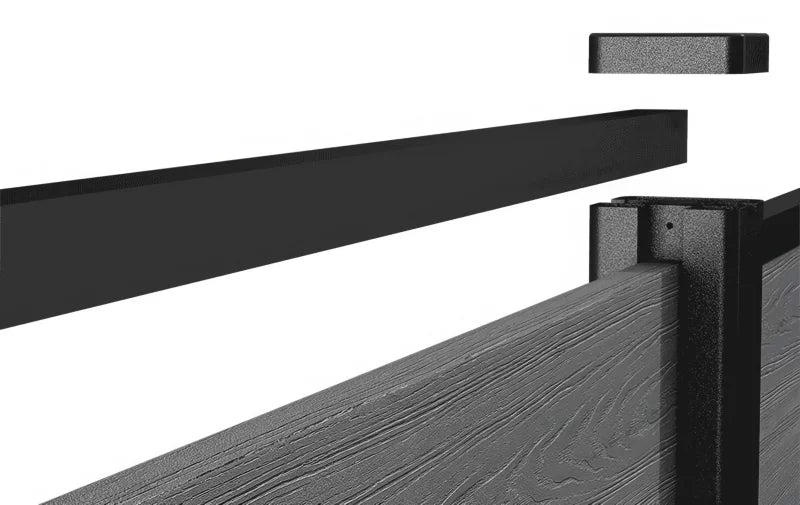 Havehegn 3,6 m x 183 cm Grå Komposit