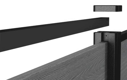 Havehegn 3,6 m x 183 cm Grå Komposit