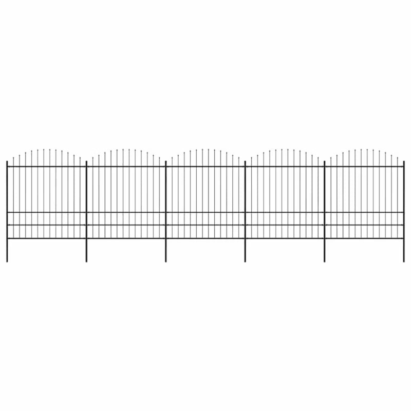 Havehegn 850x200 cm Sort Stål 5 Stk