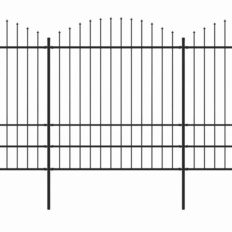 Havehegn 850x200 cm Sort Stål 5 Stk