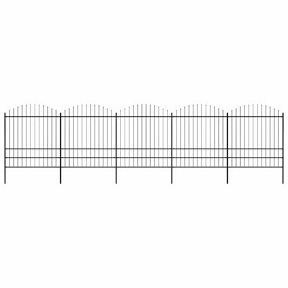 Havehegn 850x200 cm Sort Stål 5 Stk