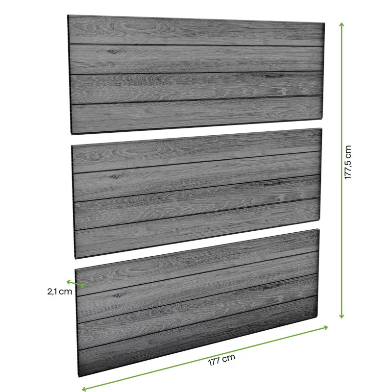 Havehegn Komposit 177x177 cm Grå Sæt med 3 stk