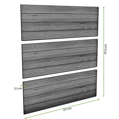 Havehegn Komposit 177x177 cm Grå Sæt med 3 stk