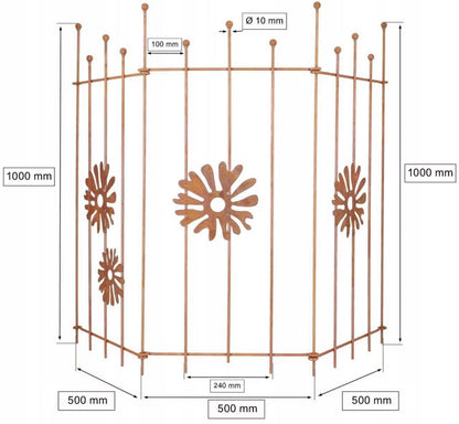 Havehegn Metal 100 cm Rust