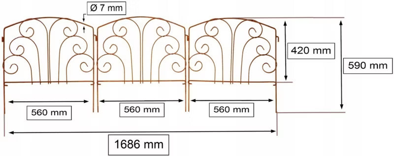 Havehegn Metal 59 cm Rust