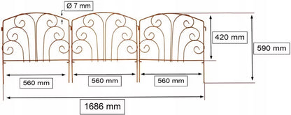 Havehegn Metal 59 cm Rust