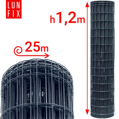 Havehegn Svejst 120 cm x 25 m Antracit
