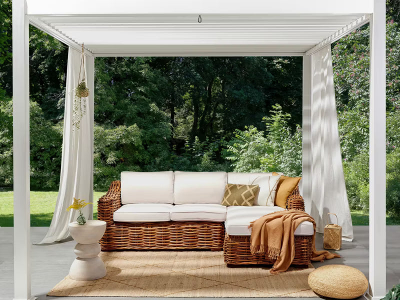 Havehjørnesofa Briatico 230x150 cm Natur Rattan